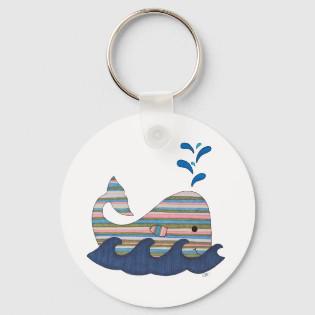 Striped Whale Keychain (Front)