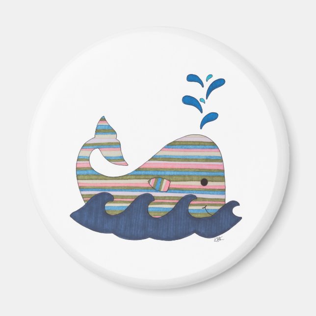 Striped Whale Magnet (Front)