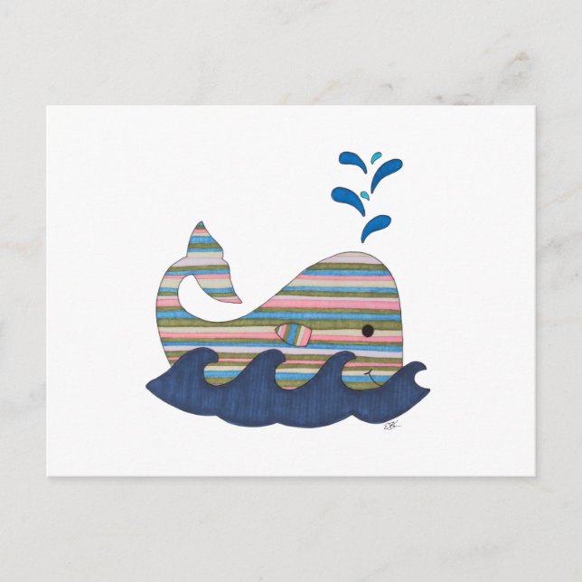Striped Whale Postcard (Front)