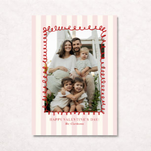 Striped Whimsical Red Frame Valentine’s Day CARD