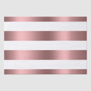 Striped White and Rose Gold Tissue Paper
