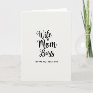 Striped Wife Mom Boss Card