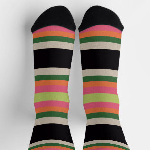 Striped With Textured Design Crew Socks