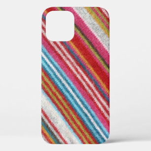 Striped woollen fabric: cosy, stylish iPhone 12 case