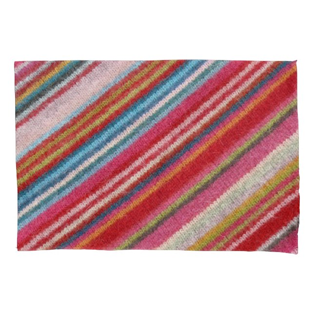 Striped woollen fabric: cosy, stylish pillowcase (Front)