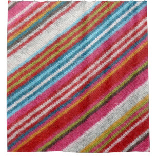 Striped woollen fabric: cosy, stylish shower curtain