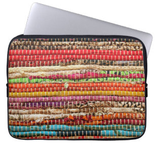 Striped Woven fabric rope weave natural Laptop Sleeve