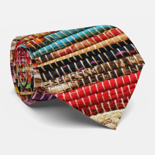 Striped Woven fabric rope weave natural Tie