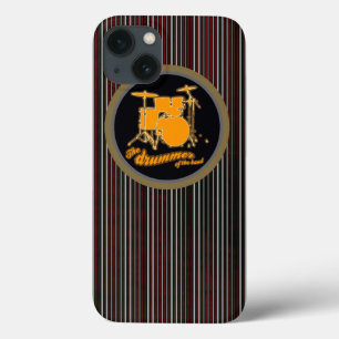 striped yellow drum iPhone 13 case