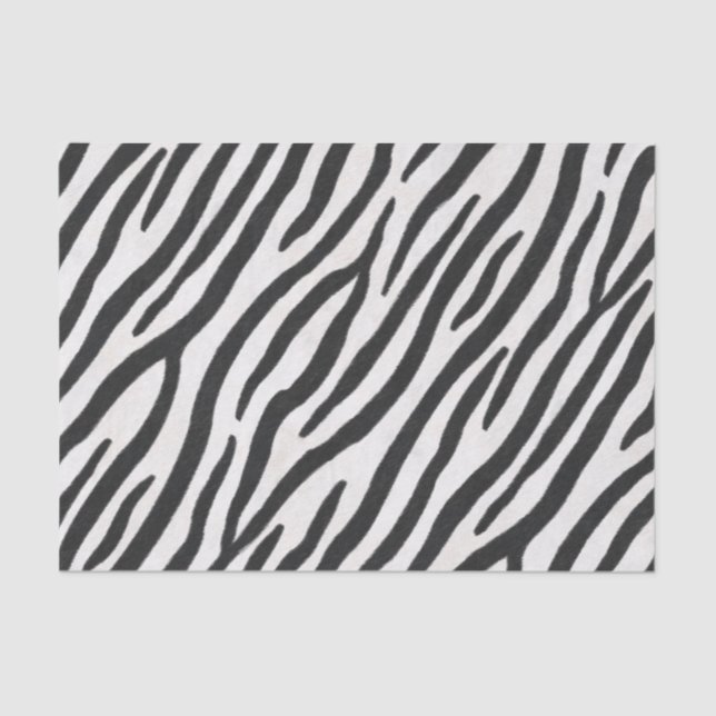 Striped Zebra Fur Realistic Animal Print Tissue Paper (Front)