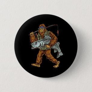 Striper Fishing Bigfoot Striped B Fishermen 6 Cm Round Badge