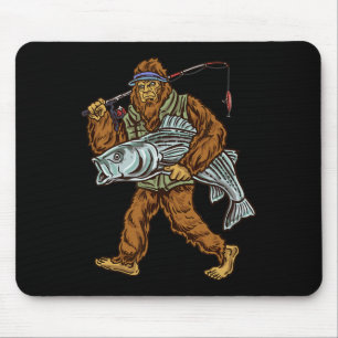 Striper Fishing Bigfoot Striped B Fishermen Mouse Mat