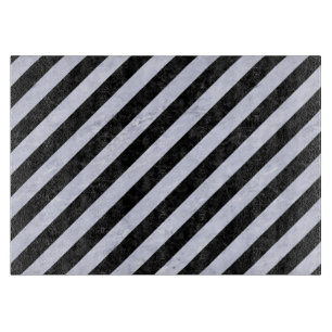 STRIPES3 BLACK MARBLE & WHITE MARBLE CUTTING BOARD
