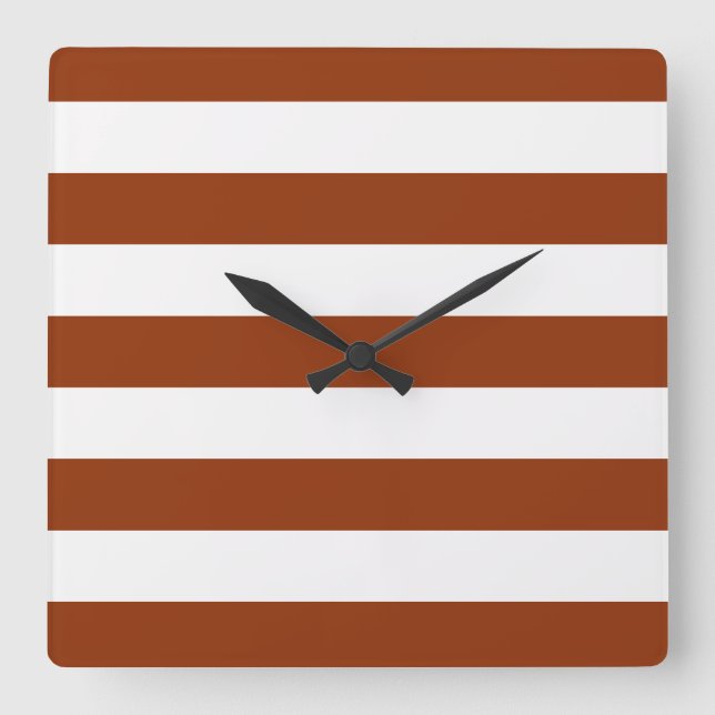 STRIPES adjustable Brown Square Wall Clock (Front)