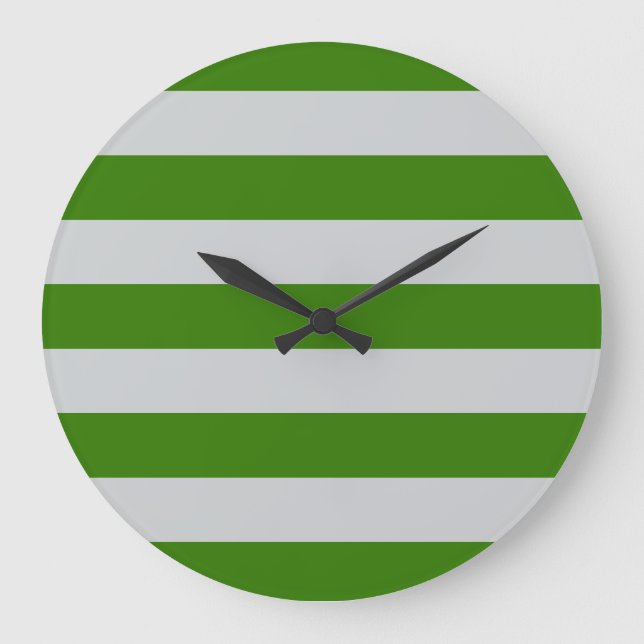 STRIPES adjustable Green Large Clock (Front)