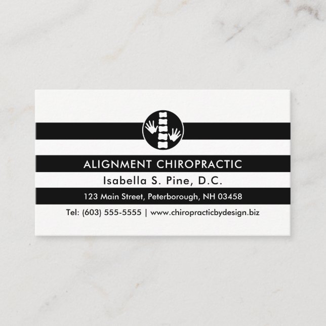 Stripes and Chiropractic Logo Appointment Cards (Front)
