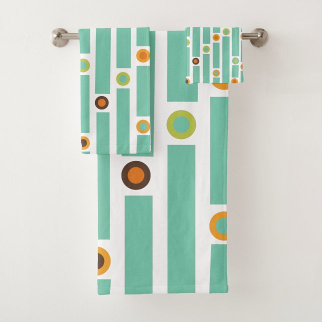 Stripes and Circles Bath Towel Set (Insitu)