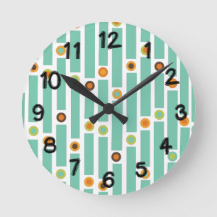 Stripes and Circles Round Clock