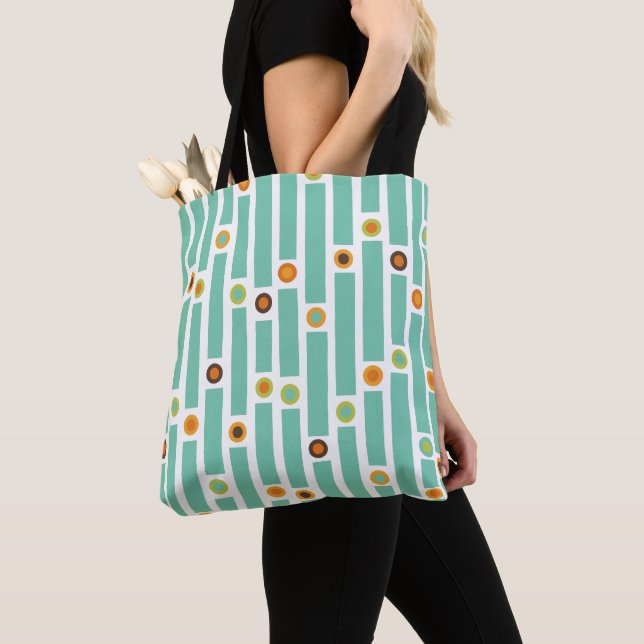 Stripes and Circles  Tote Bag (Close Up)