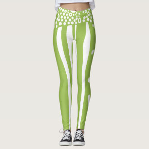 Stripes and dots mixed modern leggings