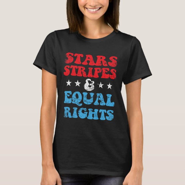 Stripes And Equal Rights 4th July Patriotic Womens T-Shirt (Front)