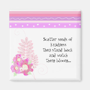 Stripes and Flowers - Inspirational Message Magnet