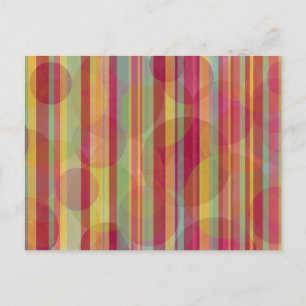 Stripes and grungy circles: postcard