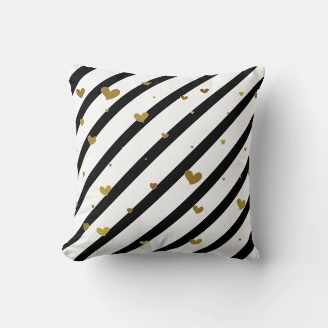 Stripes and Hearts Cushion (Front)