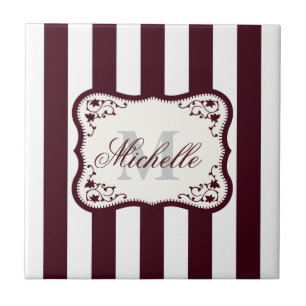 Stripes and Monogram Tile