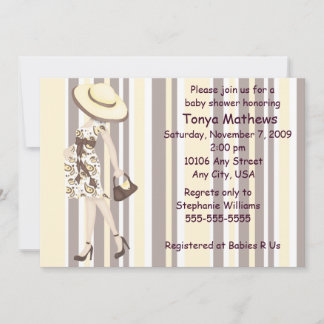 Stripes And Paisley Baby Shower Invitation (CA)
