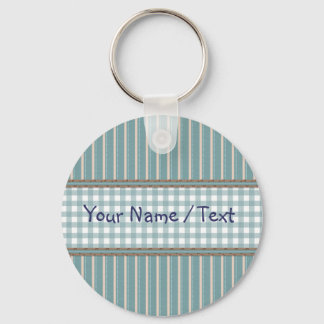 Stripes and plaid design key ring