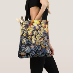 Stripes And Pumpkins Tote Bag