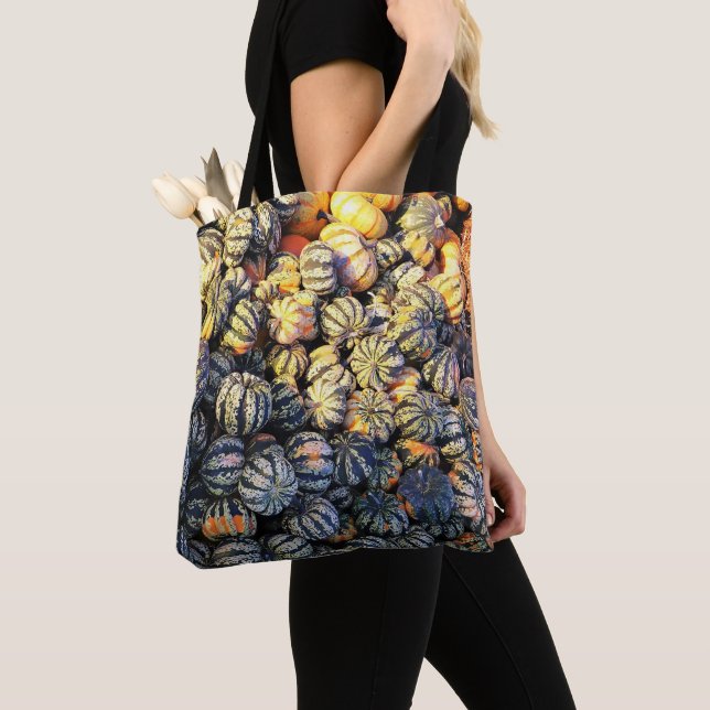 Stripes And Pumpkins  Tote Bag (Close Up)