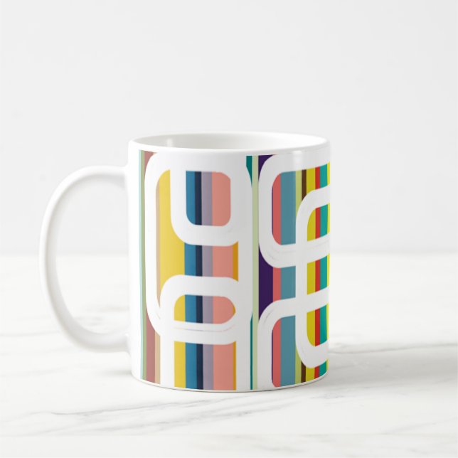 Stripes and Rectangles Coffee Mug (Left)