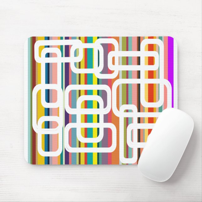 Stripes and Rectangles  Mouse Mat (With Mouse)