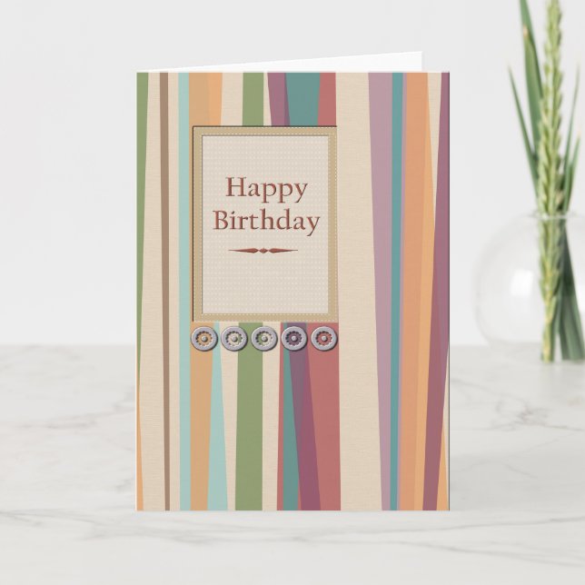 Stripes and Rivets Birthday Card (Front)