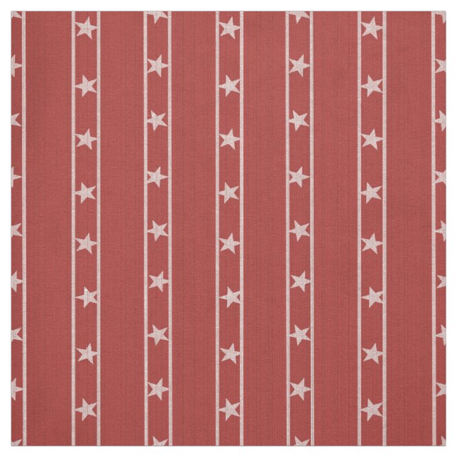 Stripes and Stars Red Fabric (Swatch)