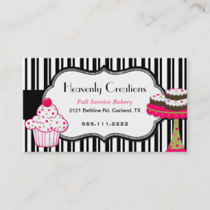 Stripes and Sweets Bakery Business Card
