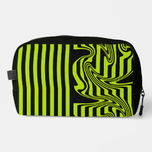 Stripes and Swirls - Lime Green and Black Dopp Kit