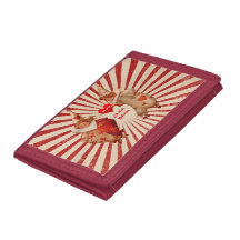 Stripes and Vintage Valentine Clowns with Heart