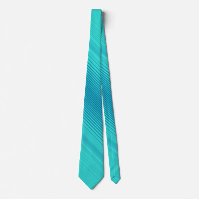 Stripes - Aqua Turquoise Cyan Blue Tie (Front)
