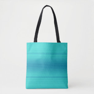 Stripes - Aqua Turquoise Cyan Blue Tote Bag