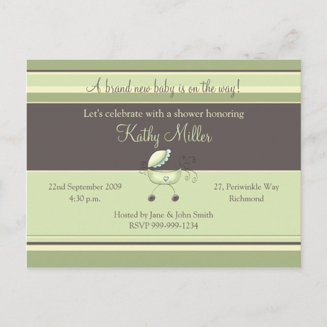Stripes Baby Shower Invitation (Front)