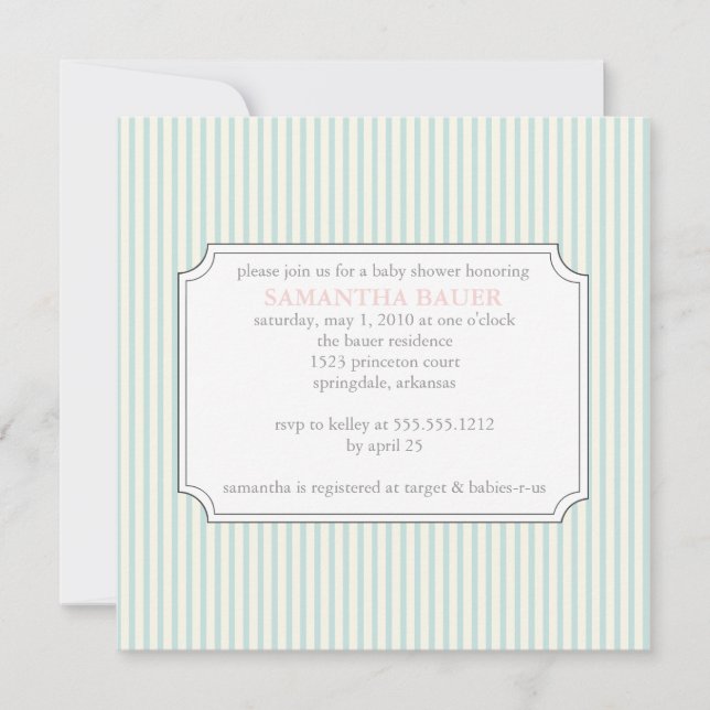 {stripes} baby shower invitation (Front)