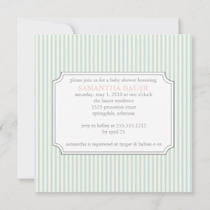 {stripes} baby shower invitation