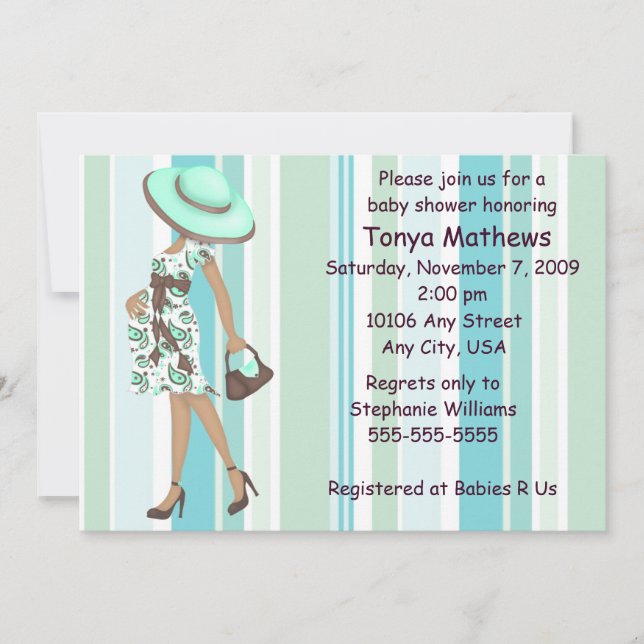 Stripes Baby Shower Invitation (AA) (Front)