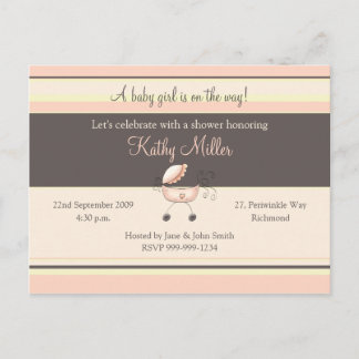 Stripes Baby Shower Invitation (Girl)