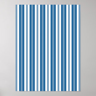 Stripes Background Blue and White Poster