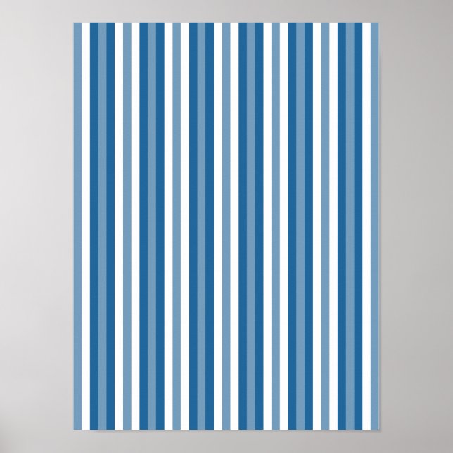 Stripes Background Blue and White Poster (Front)