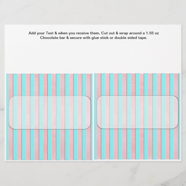 Stripes Birthday Custom Candy Bar Wrappers (Front)